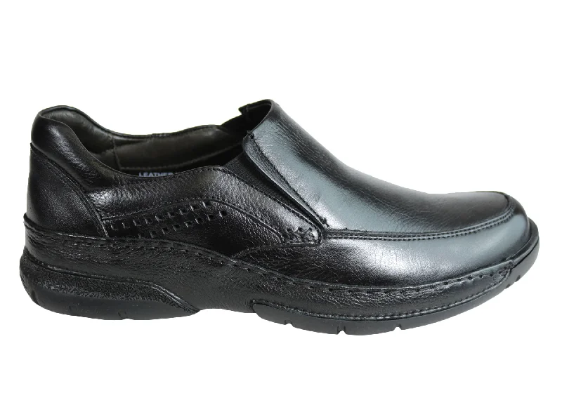 comfortable leather formal shoes for men-Savelli League Mens Comfort Leather Slip On Shoes Made In Brazil