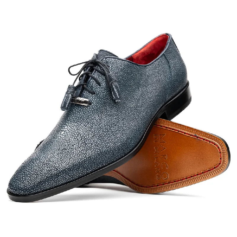 brown leather shoes with polished finish-Stingray Criss - Navy