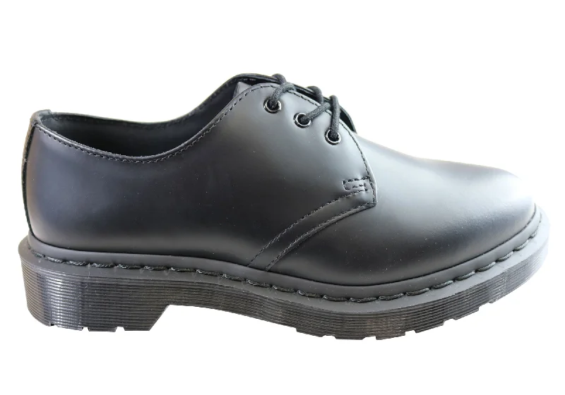 high-quality business dress shoes for men-Dr Martens 1461 Mono Black Smooth Lace Up Comfortable Unisex Shoes