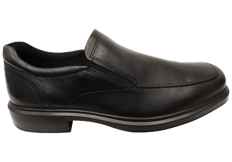 formal shoes with polished finish for office wear-ECCO Mens Helsinki 2 Mens Slip On Comfortable Leather Dress Shoes