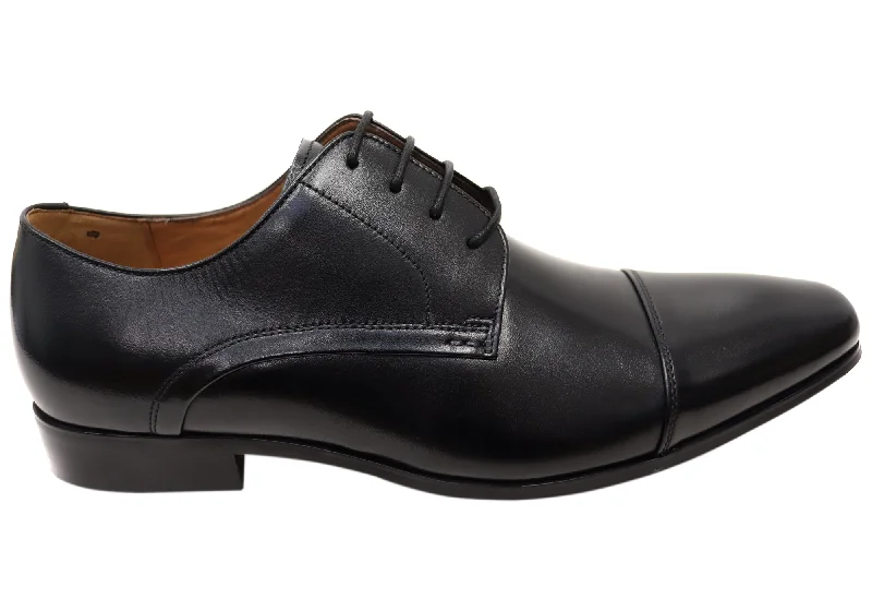 oxford shoes for men with cushioned heel-Florsheim Mens Clayton Cap Toe Derby EEE Wide Leather Dress Shoes