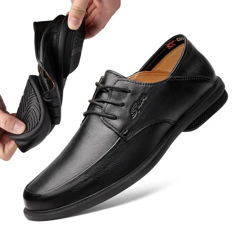 stylish leather dress shoes for office wear-Spring New Style Business Dress Casual Shoes Korean Trend