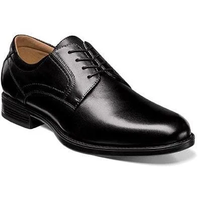 stylish oxford shoes for professional men-FLORSHEIM MIDTOWN PLAIN TOE OXFORD BLACK MEDIUM AND WIDE