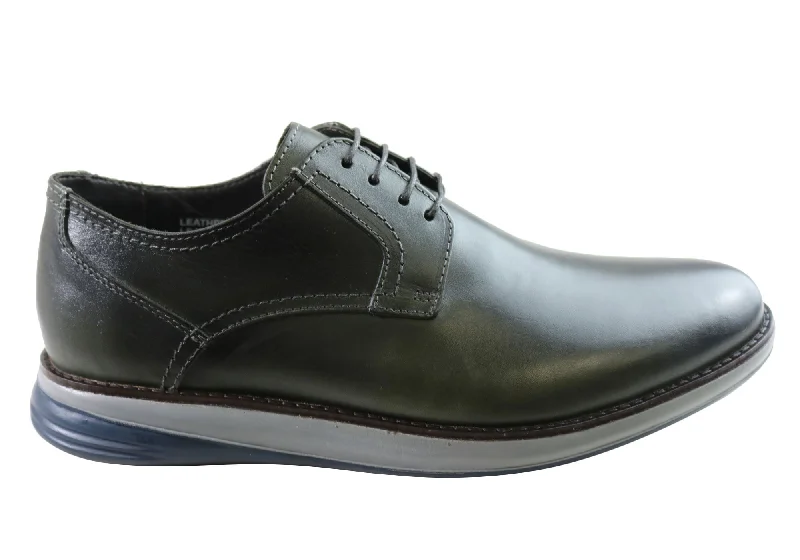 oxford shoes with lace-up closure for men-Savelli Jase Mens Leather Dress Casual Shoes Made In Brazil