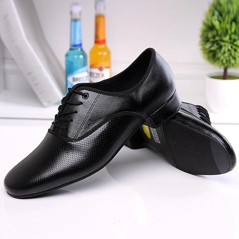 men’s leather shoes for office meetings-Microfiber Leather Wear-resistant Dancing Shoes