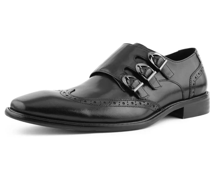 designer men’s formal shoes-AG119 Black