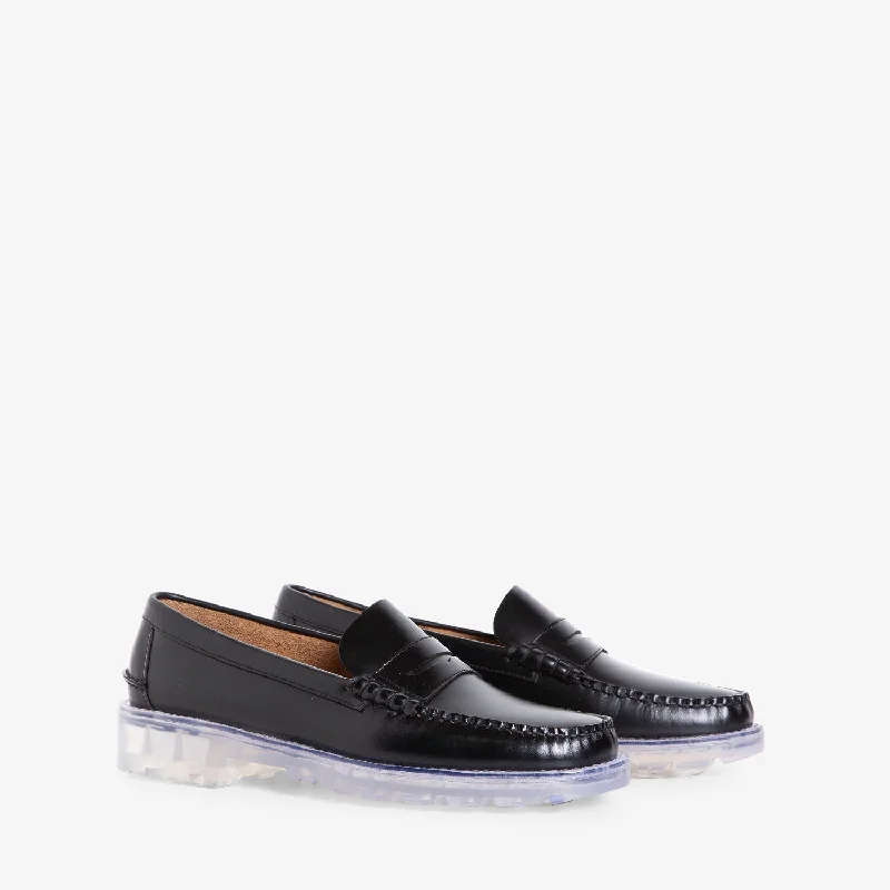 high-quality oxford dress shoes for weddings-Above The Clouds x Outsides Dan Lug Black | Transparent Crystal