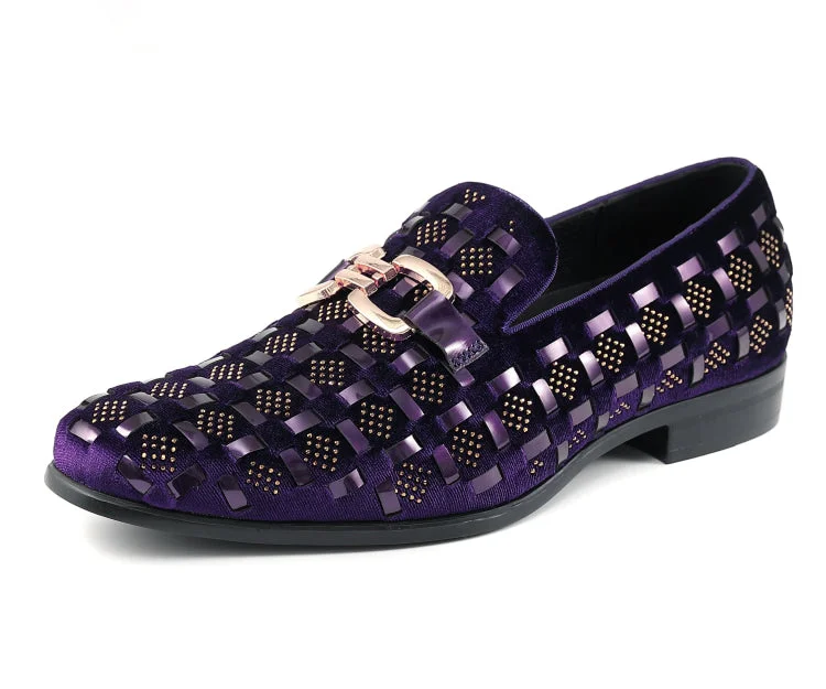 formal leather shoes with rubber sole-Roman Purple