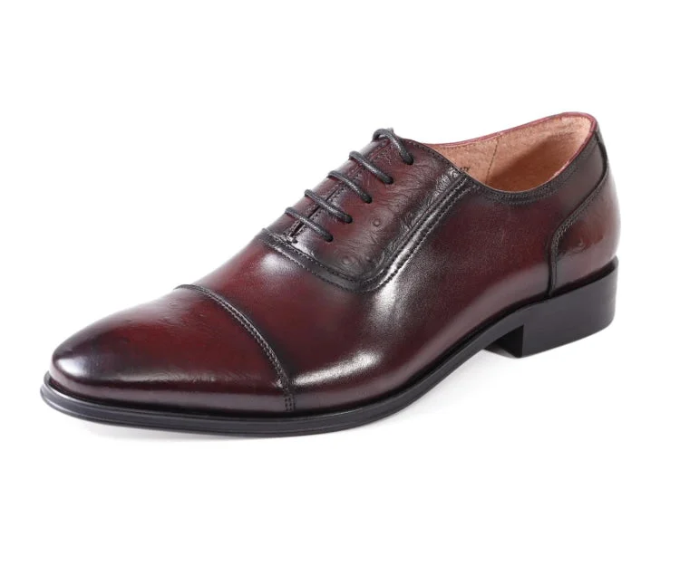 men’s dress shoes with leather lining-AG6240 Burgundy