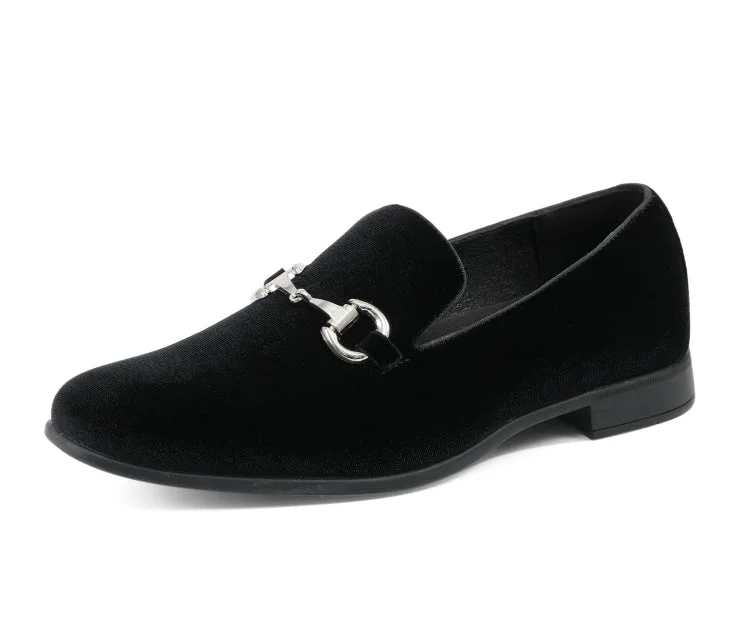 men’s leather formal shoes with low heel-Brad Black