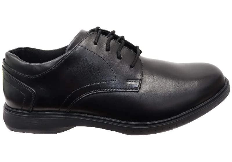 comfortable black leather shoes for formal wear-Nunn Bush By Florsheim Mens Kore Pro Plain EE Extra Wide Leather Shoes