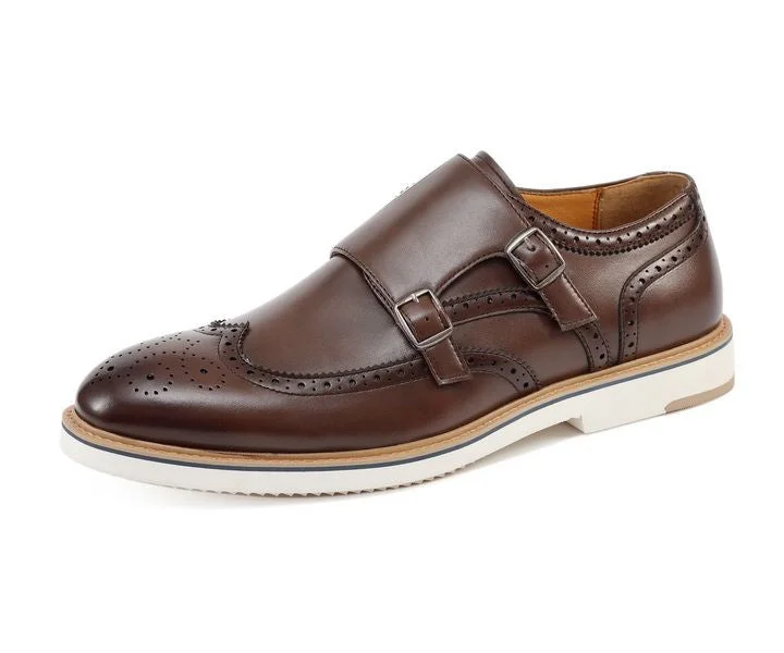 formal leather shoes with cushioned heel-Dario Brown