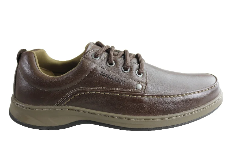 classic oxford shoes for men-Bradok Mens Classic Lace Comfortable Leather Shoes Made In Brazil