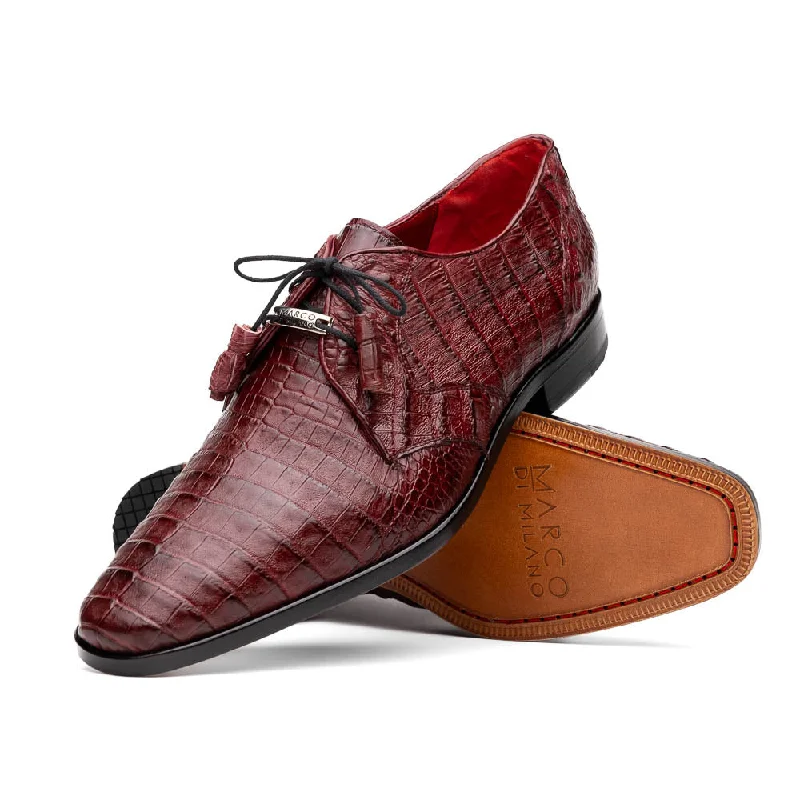 formal leather shoes with cushioned heel-Lacio - Wine