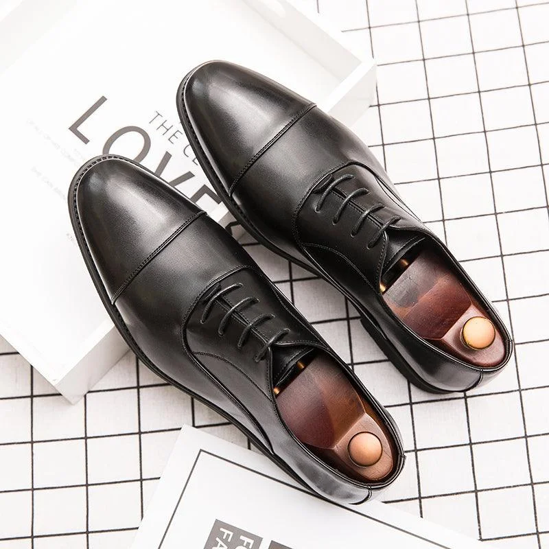 comfortable slip-on formal shoes for office wear-British Style Three-joint Men's Pointed Toe Shoes