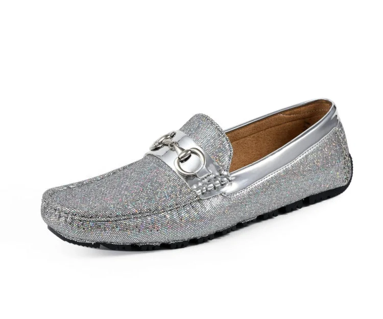 slip-on formal shoes with polished finish-Samson Silver