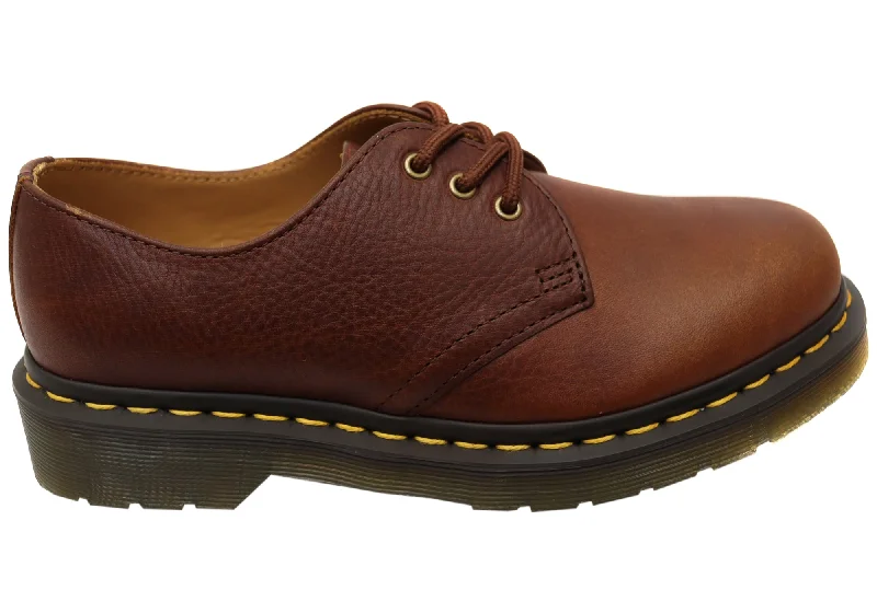 sleek brown oxford shoes for office wear-Dr Martens 1461 Ambassador Leather Lace Up Comfortable Unisex Shoes