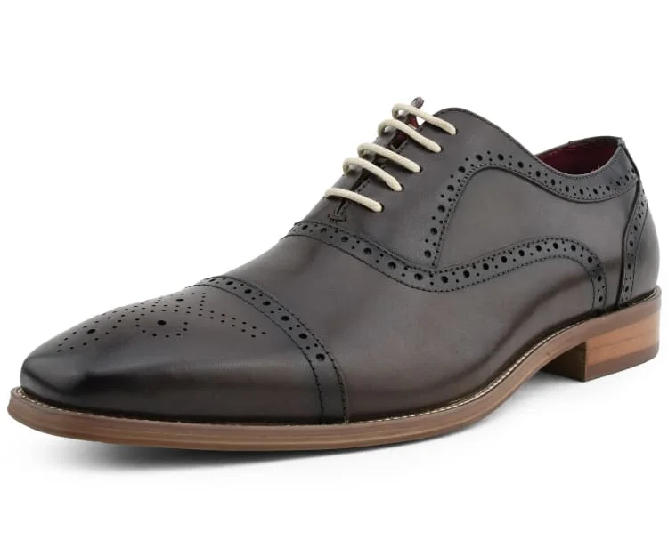 men’s classic oxford shoes-AG114 Brown