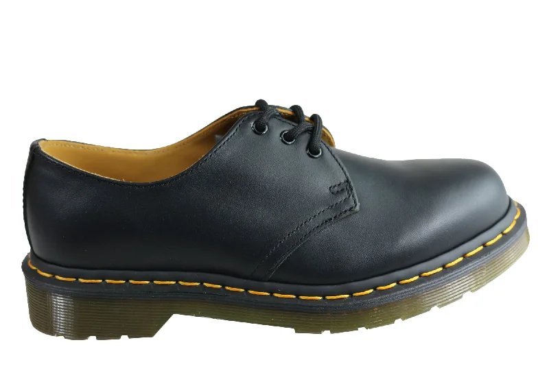 comfortable slip-on leather shoes for men-Dr Martens 1461 Classic Black Nappa Lace Up Comfortable Unisex Shoes