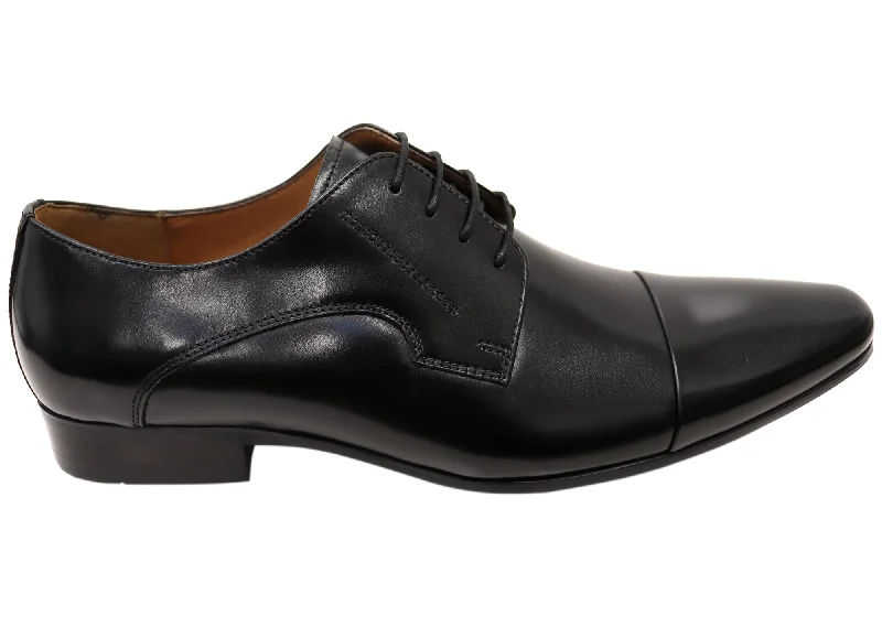 men’s formal shoes with padded insole-Florsheim Mens Copenhagen Cap Toe Derby EE Extra Wide Leather Shoes