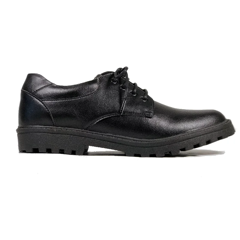 men’s dress shoes with cushioned heel-Classic Derby vegan school shoe by Vegan Style - black