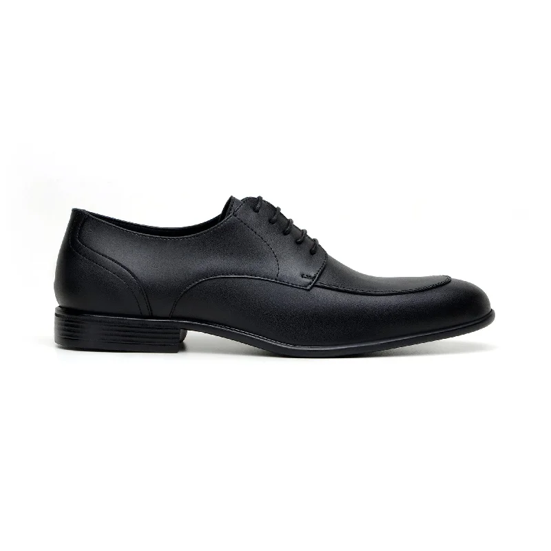 formal shoes with polished leather finish-'Adrian' men's classic oxford in vegan leather by Zette Shoes - black