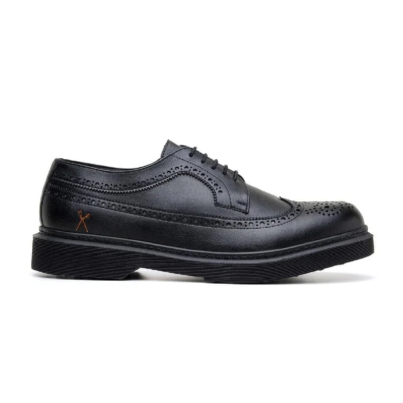 stylish oxford shoes for professional men-'Brogue UK' vegan lace-up shoe by King55 - black