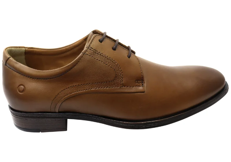 dress shoes with modern design for men-Democrata Roger Mens Comfortable Leather Dress Shoes Made In Brazil