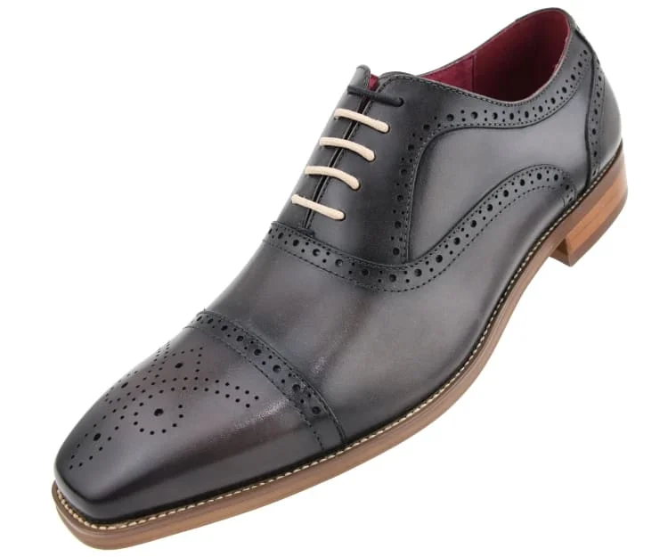 sleek black leather shoes for formal events-AG114 Taupe