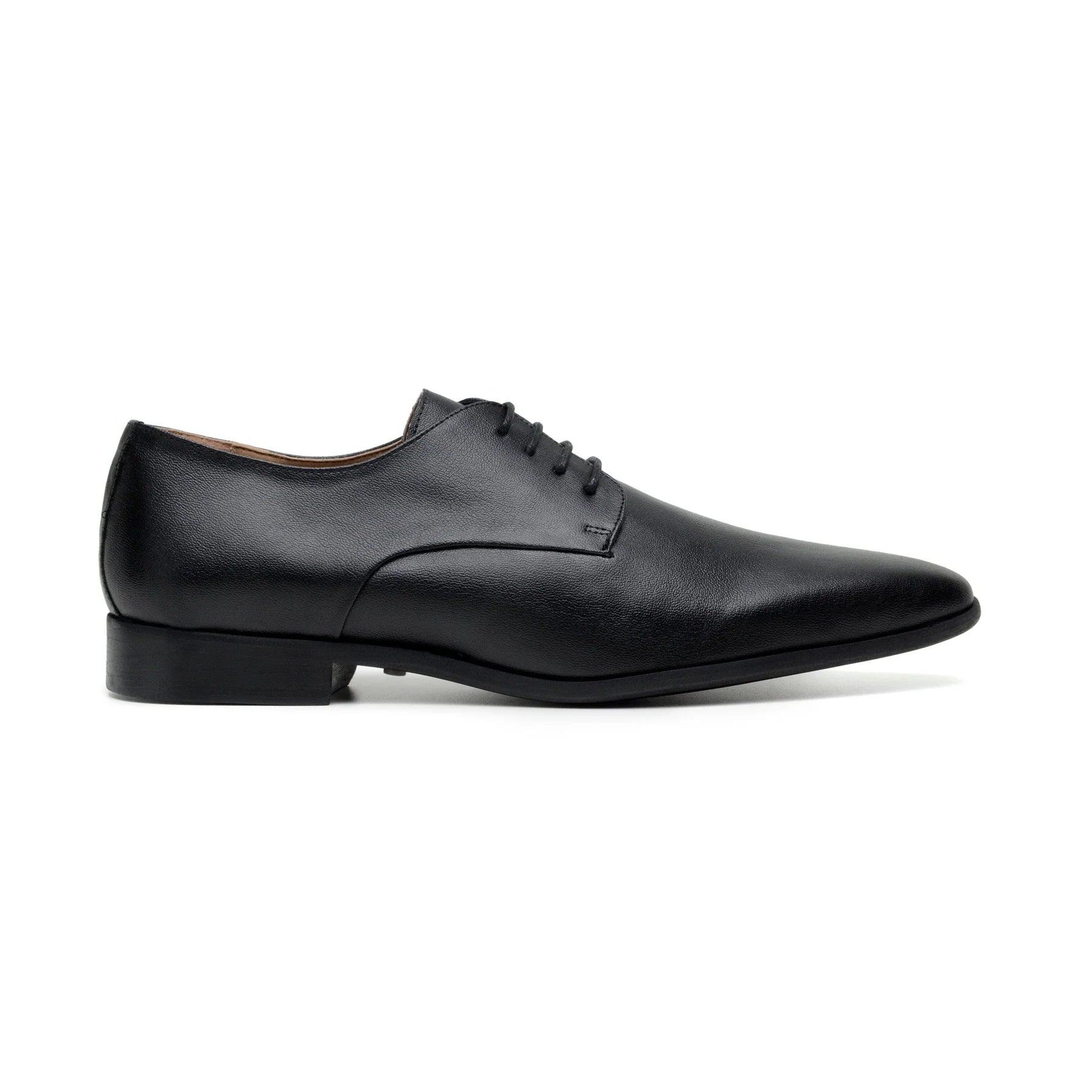 dress shoes with soft leather for men-'Nero' Men's Vegan Derby Shoe by Zette Shoes - Wide Fit EEE in Matte Black