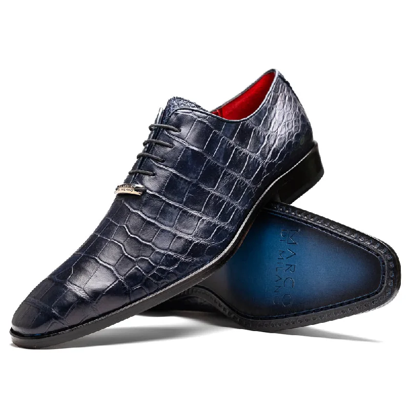 men’s leather shoes for office wear-Bono - Navy