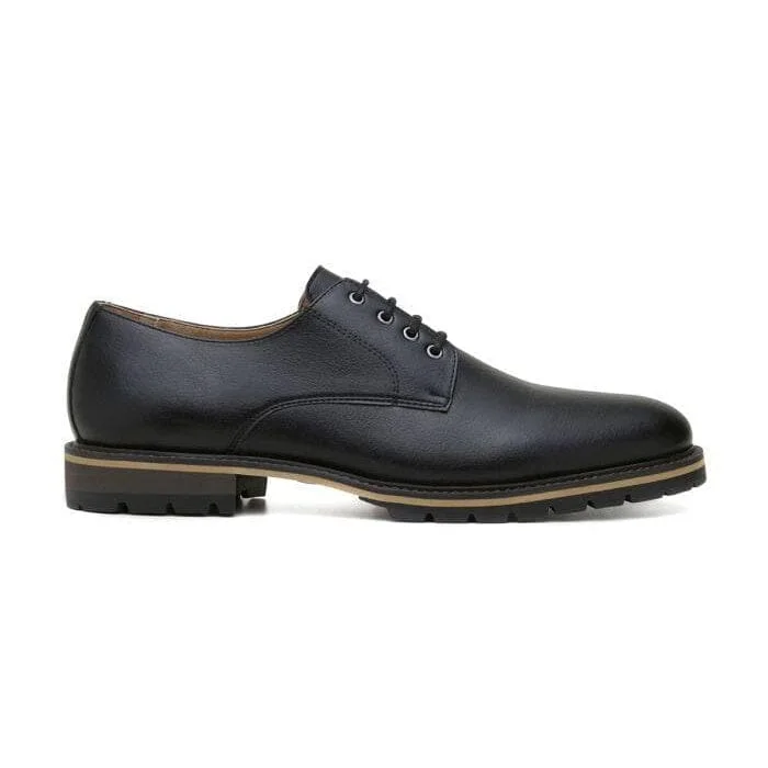 best dress shoes with cushioned sole-'David' men's derby shoe by Ahimsa - black