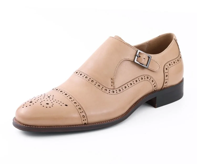 premium oxford shoes for men-AG416 Beige