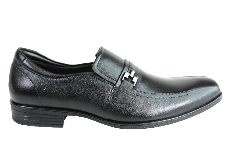 formal shoes with sleek leather finish-Democrata Theo Mens Leather Cushioned Dress Shoes Made In Brazil