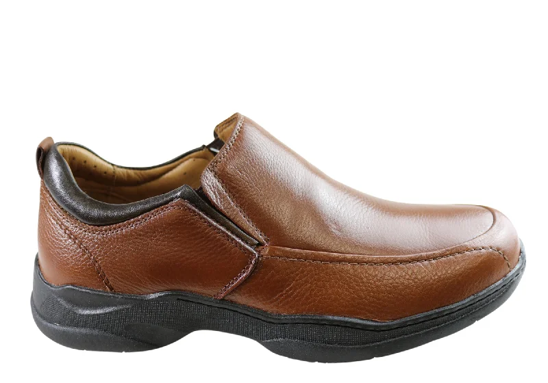 wedding shoes with comfort for men-Sollu Dolan Mens Leather Slip On Comfort Shoes Made In Brazil