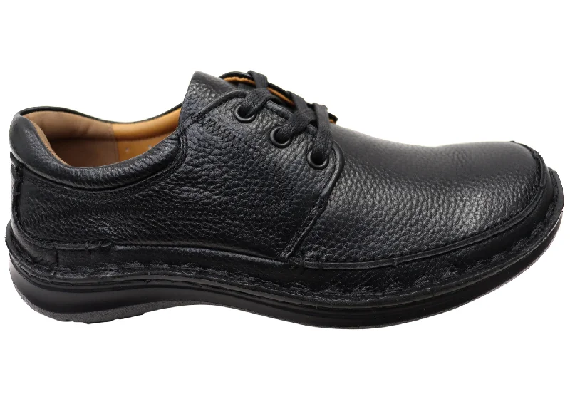 stylish leather oxford shoes for office-Hush Puppies Borrow Mens Comfortable Leather Triple Wide Fit Shoes