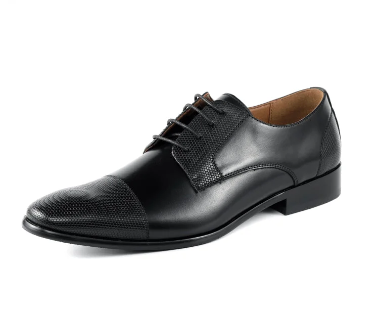 leather oxford shoes for men’s business wear-Russo Black