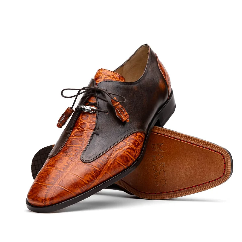 men’s dress shoes with glossy finish-Anzio - Brandy