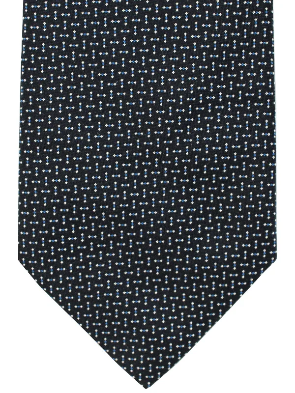 Men's silk tie with bold stripes-Armani Tie Midnight Blue Geometric SALE