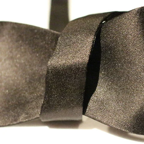 Men's tie with subtle dots and lines design-Black Satin Bow Tie