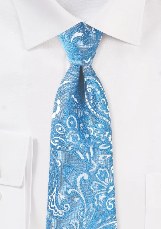 Stylish men's tie with floral accents-Blue Jay Proper Paisley Necktie