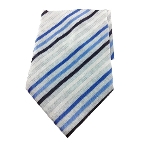 Best men's tie for sophisticated casual wear-Classy Men Blue Multi-Striped Silk Tie