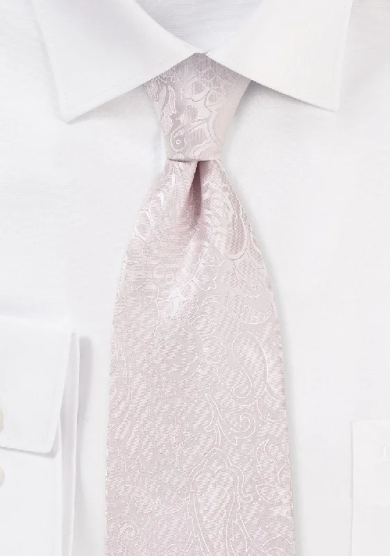 Men's tie for modern office wear with contemporary designs-Blush Floral Paisley Necktie