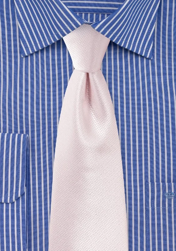 Best men's tie for a formal office dinner-Blush Pink Small Texture Necktie