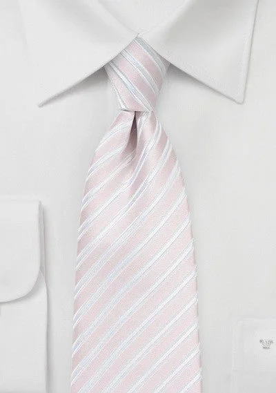 Men's tie with bold polka dots for office wear-Blush Summer Striped Necktie