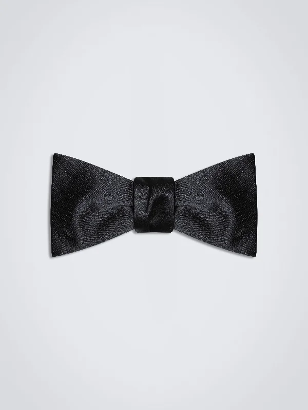 Men's tie with intricate woven patterns-Bow Tie (Black)