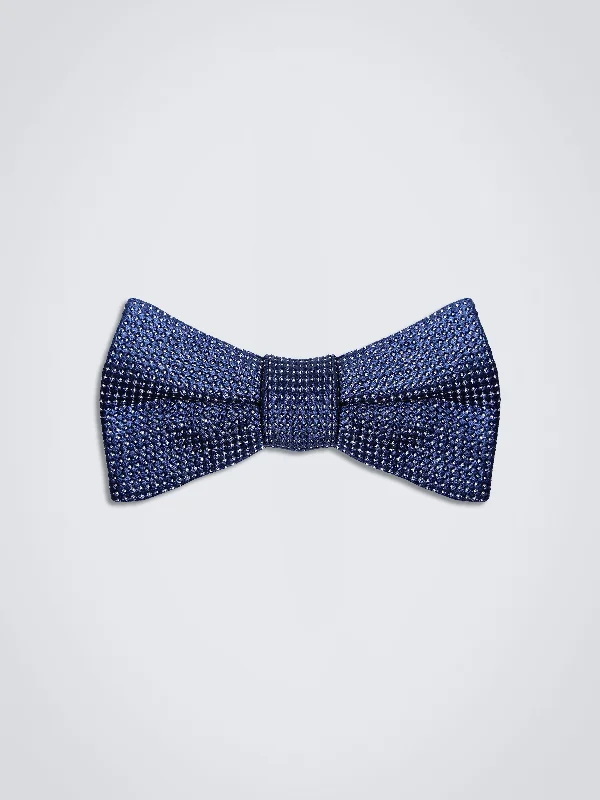 Men's tie for upscale charity events-Bow Tie (Navy & White Polka Dots)