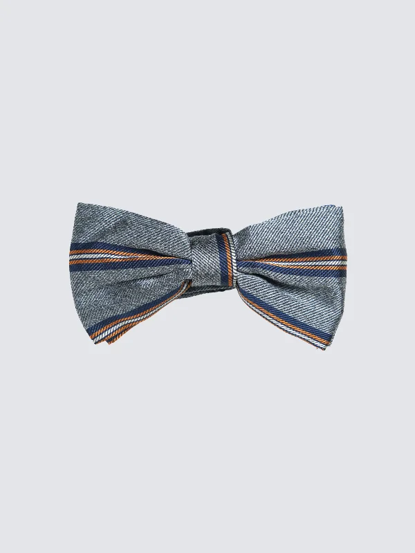 Designer tie for professional men-Bow Tie Striped (Gray)