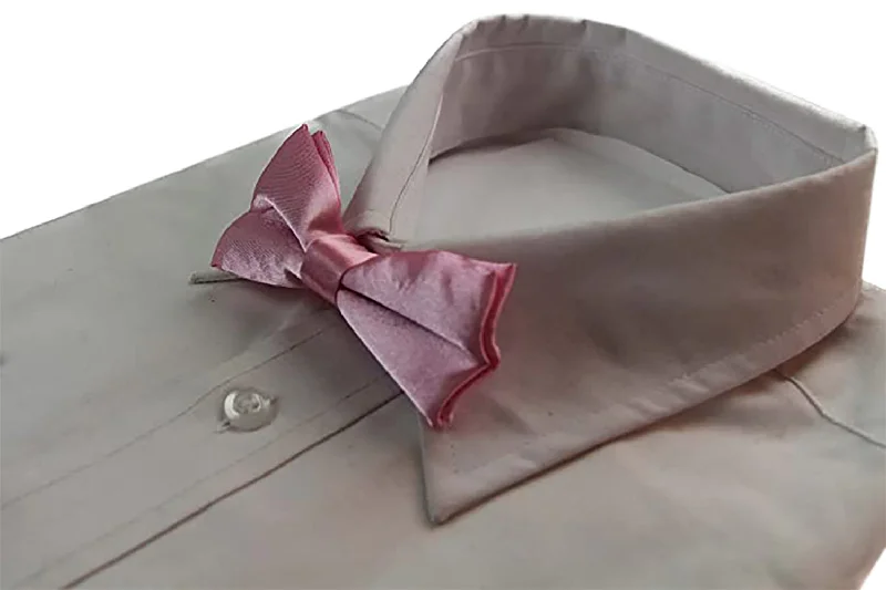 Men's tie with subtle patterns for upscale events-Boys Baby Pink Plain Bow Tie