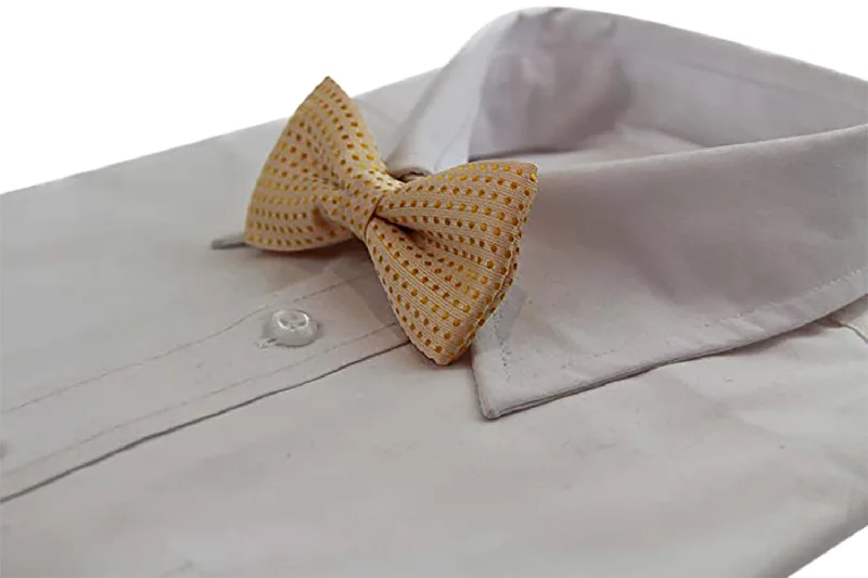 Best tie for wedding season-Boys Faint Orange Polka Dot Pattern Bow Tie